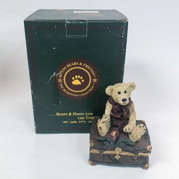 Boyds Bears and Friends 1994-95 "Grenville On Trunk" Music Box Figurine - Picture 1 of 7